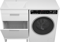 Brevita Тумба под раковину Enfida 60 под стиральную машину с б/к белая – фотография-5
